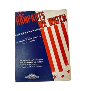 The Ramparts We Watch Sheet‎ Music Lt Commander W Gordon Beecher JS Tolder II